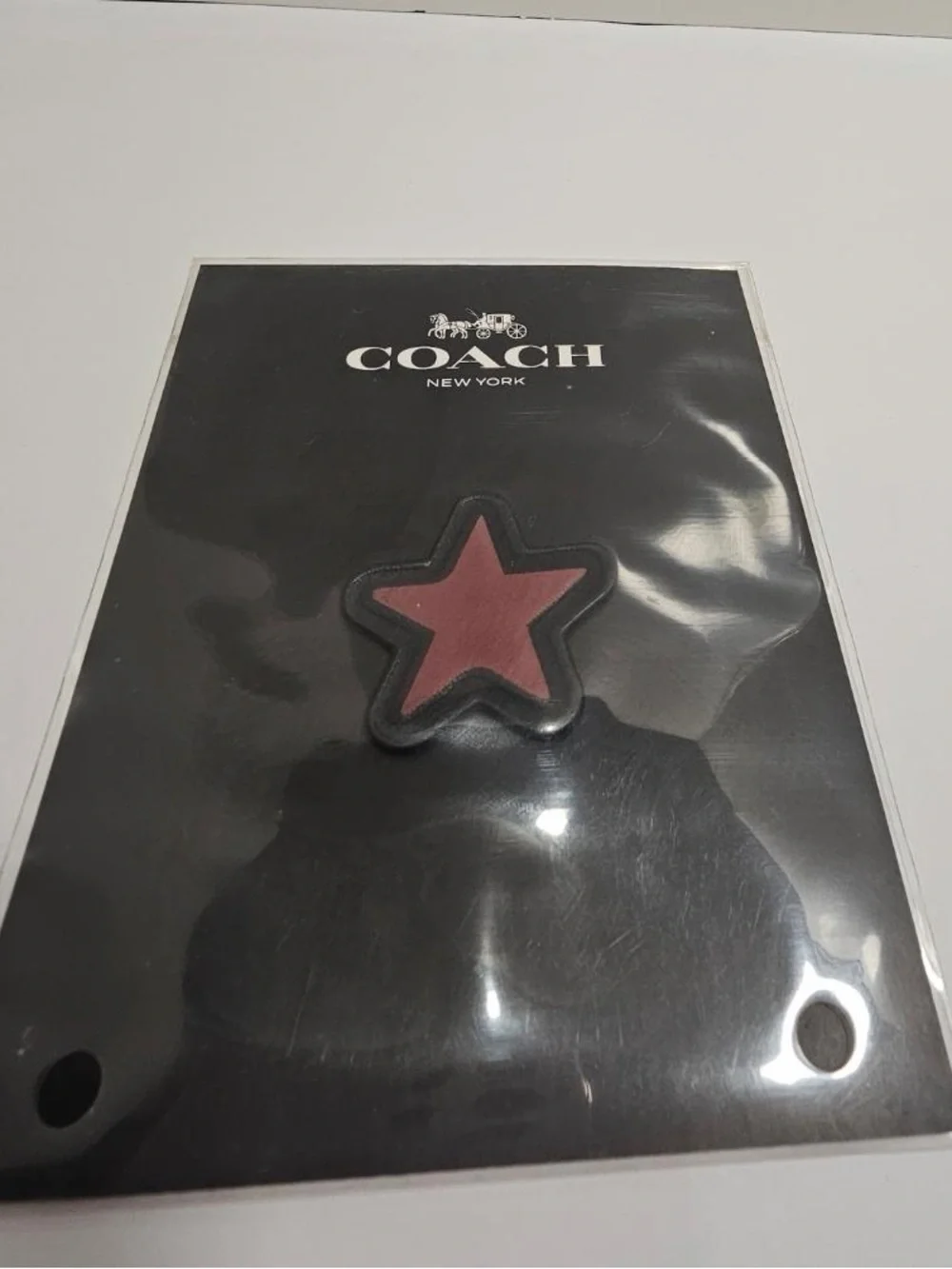 Coach New York Burgundy Leather Star Sticker Patch For Bags NWT